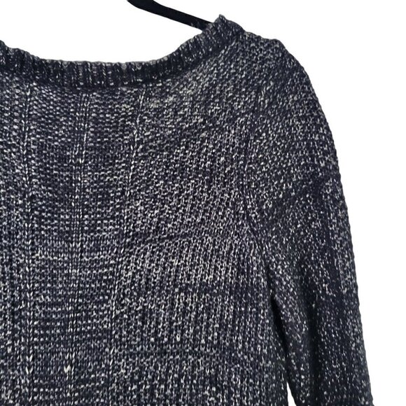 White House Black Market Women's Navy, Silver Metallic Long Tunic Sweater Size S - Picture 10 of 11